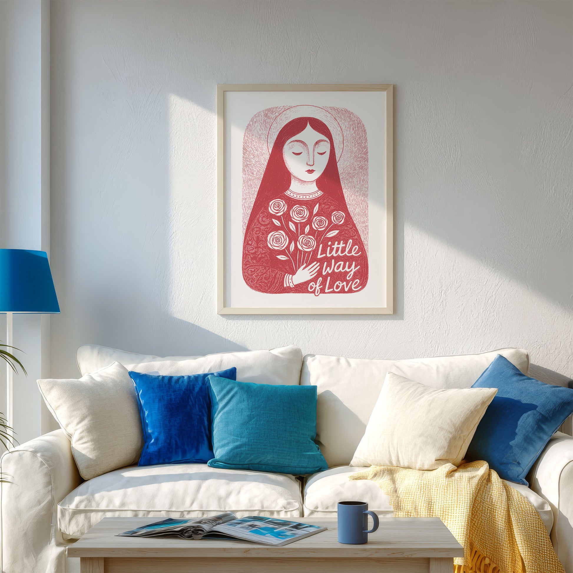 St Therese of Lisieux Art Print - Red interior mockup 04 - P_13_ter_0000_Layer 7