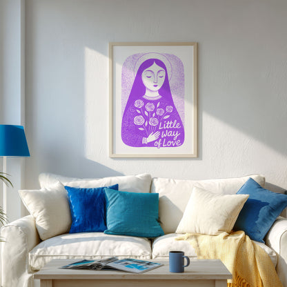 St Therese of Lisieux Art Print - Purple interior mockup 03 - P_13_ter_0003_Layer 4