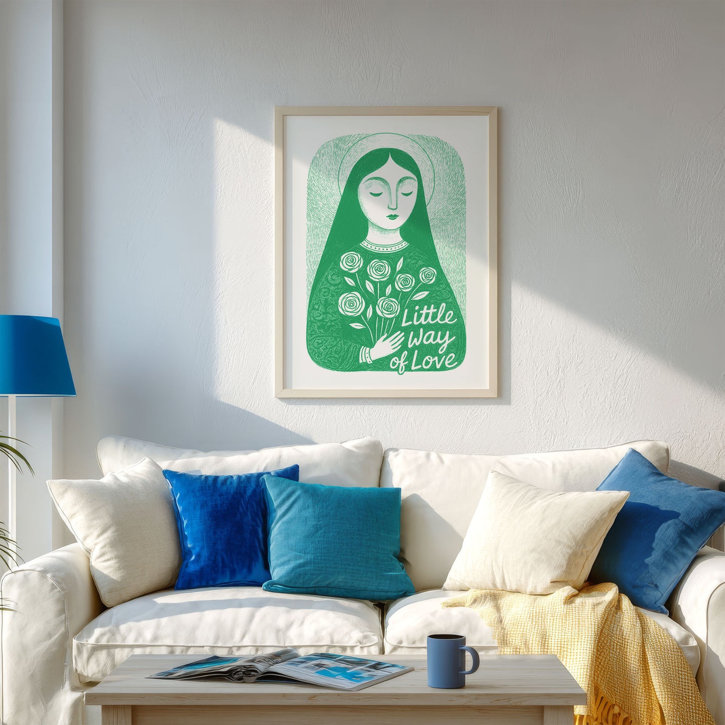 St Therese of Lisieux Art Print - Green interior mockup 03 - P_13_ter_0006_Layer 1