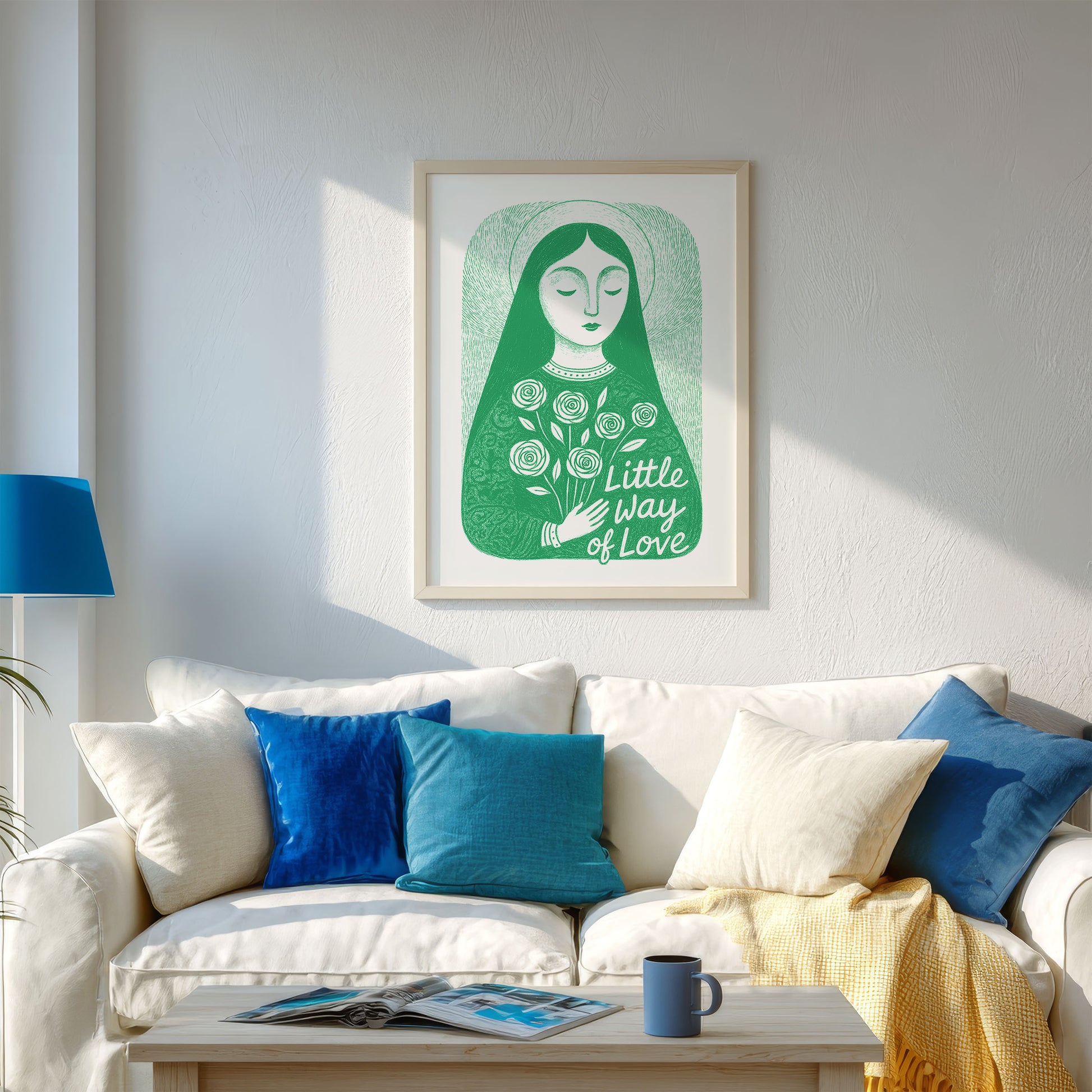 St Therese of Lisieux Art Print - Green interior mockup 03 - P_13_ter_0006_Layer 1
