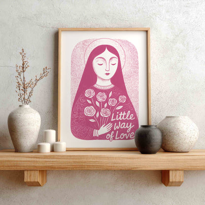 St Therese of Lisieux Art Print - Pink interior mockup 01 - P_1_ter_0005_Layer 4