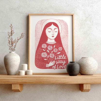 St Therese of Lisieux Art Print - Red interior mockup 01 - P_1_ter_0007_Layer 2