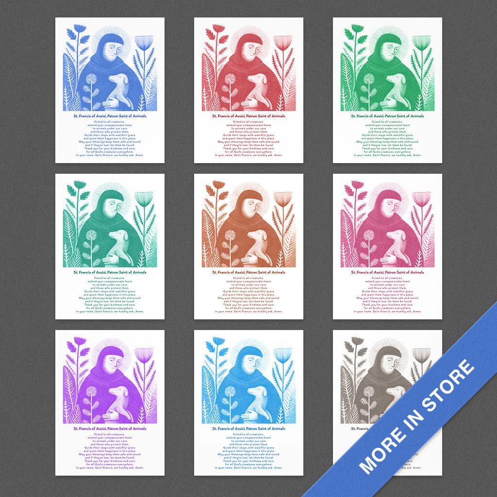 St Francis with Dog Art Print - Green interior mockup 01 - all_9_0000_Layer 1