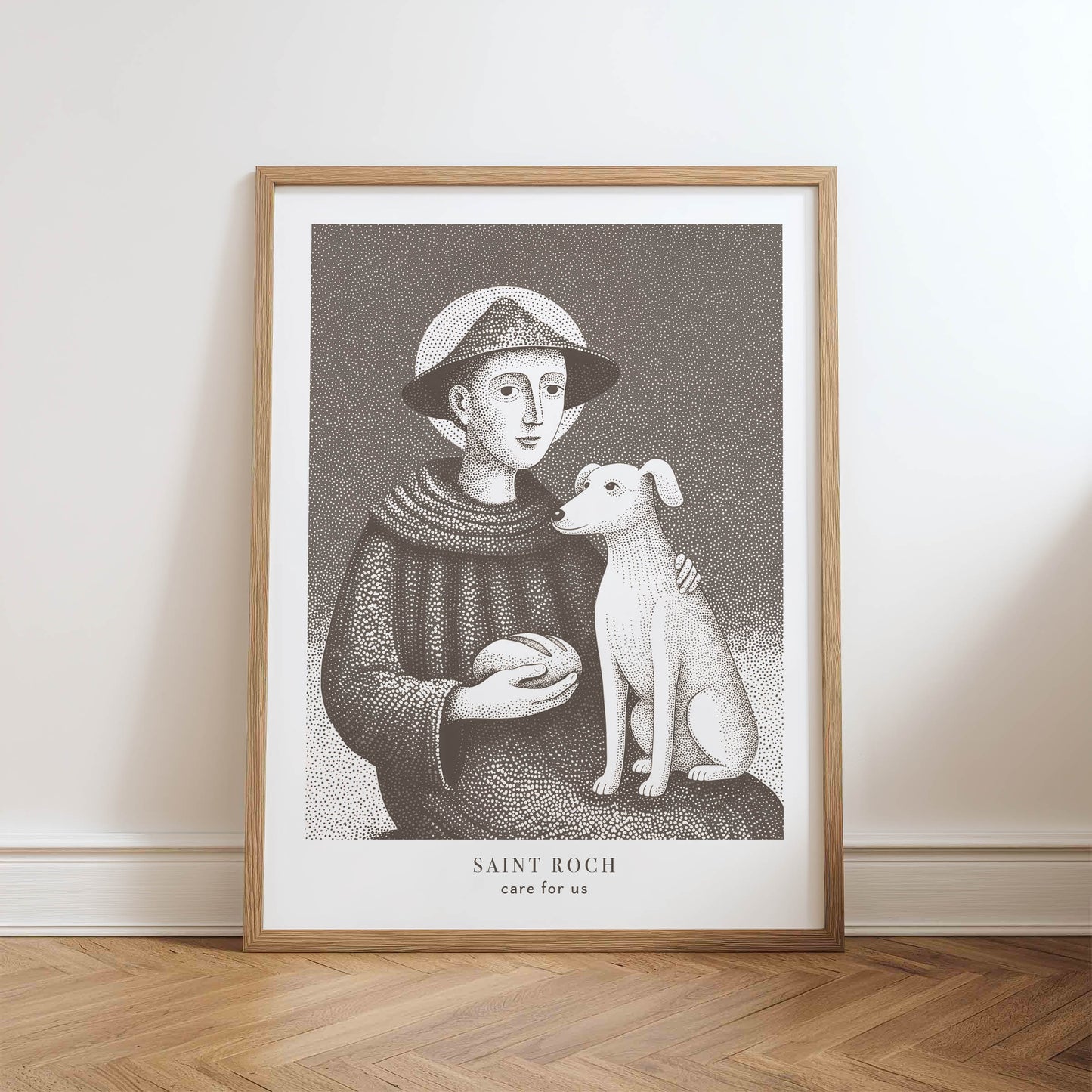 St Roch Art Print - Brown physical art print mockup