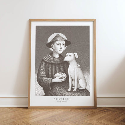 St Roch Art Print - Brown physical art print mockup