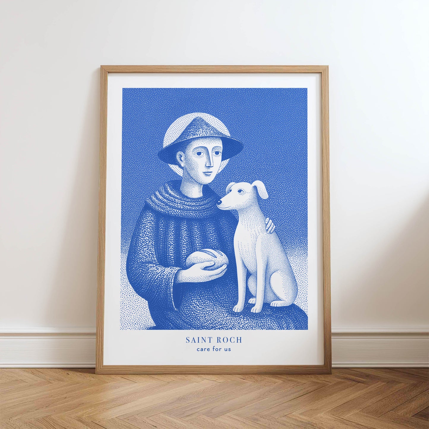 St Roch Art Print - Blue physical art print mockup