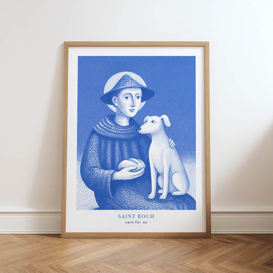 St Roch Art Print - Blue physical art print mockup