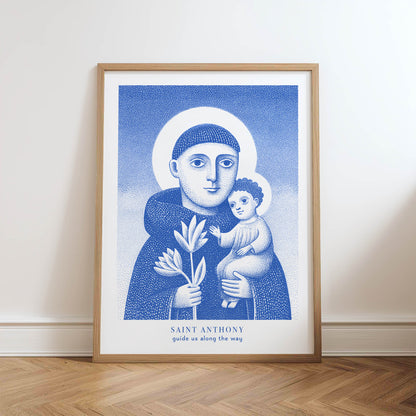 St Anthony Art Print - Blue physical art print mockup