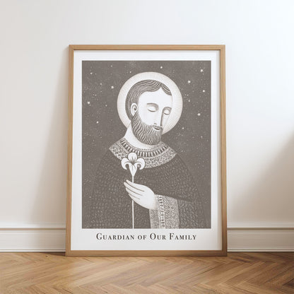St Joseph Art Print - Brown physical art print mockup