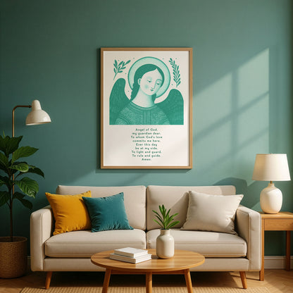 Guardian Angel for Boys Art Print - Teal interior mockup 02 - p_10_boy_0001_Layer 3