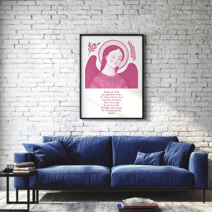 Guardian Angel for Boys Art Print - Pink interior mockup 02 - p_11_boy_0001_Layer 1
