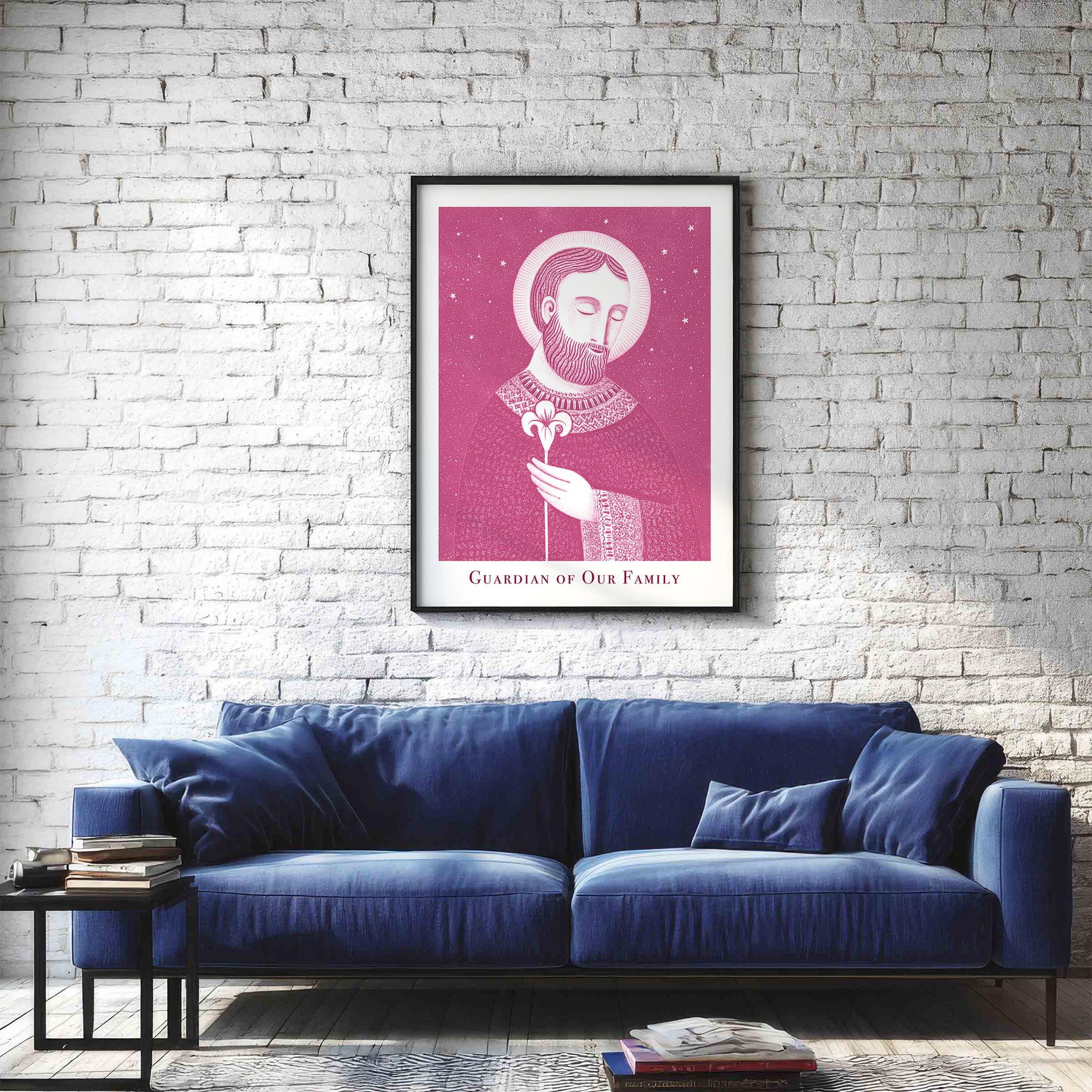 St Joseph Art Print - Pink interior mockup 02 - p_11_jos_0000_Layer 2