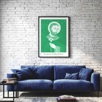 St Joseph Art Print - Green interior mockup 02 - p_11_jos_0001_Layer 1