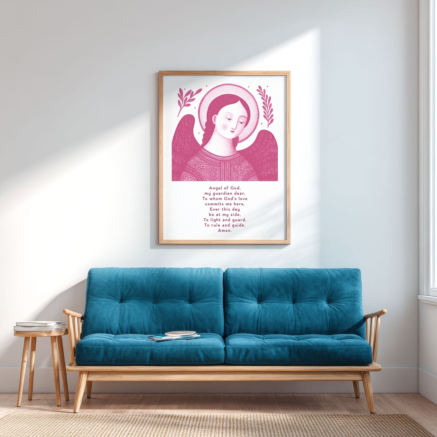 Guardian Angel for Boys Art Print - Pink interior mockup 03 - p_12_boy_0000_Layer 3