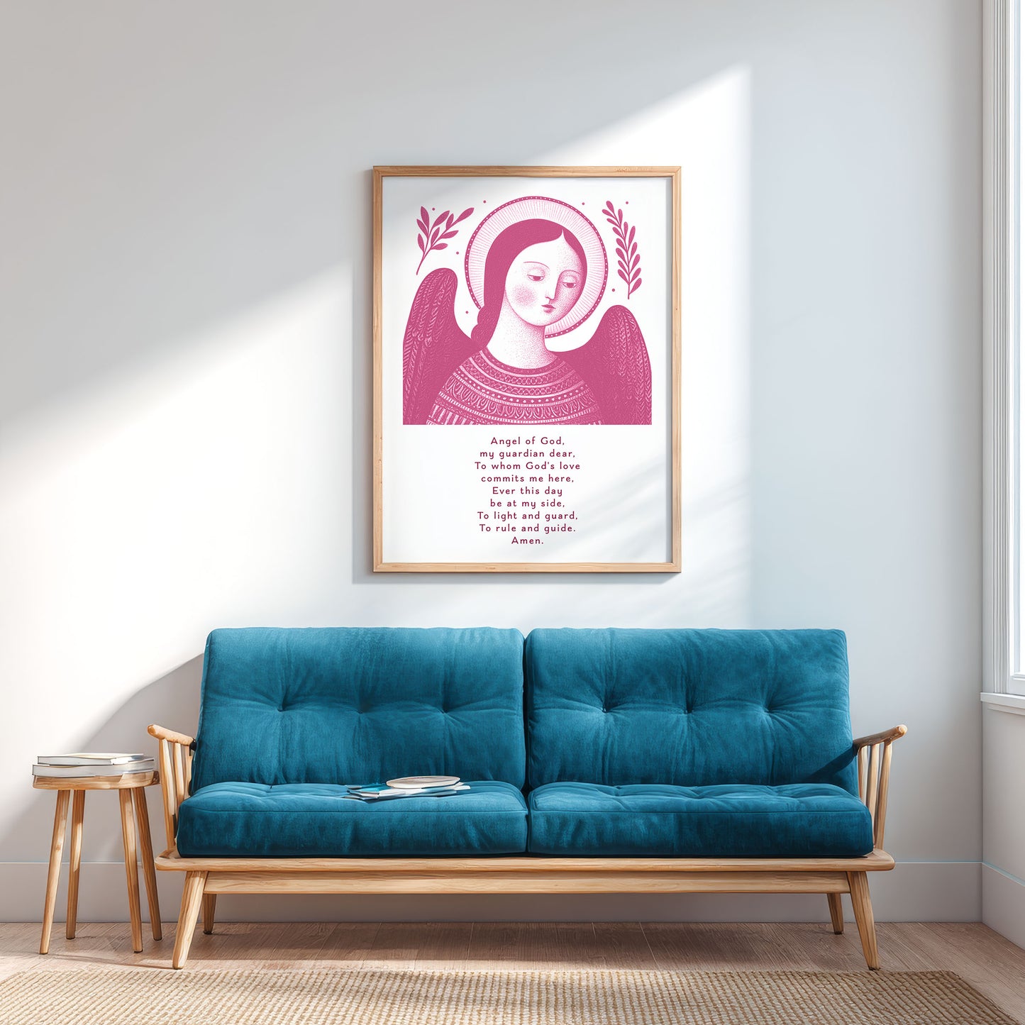 Guardian Angel for Girls Art Print - Pink interior mockup 03 - p_12_girl_0000_Layer 3