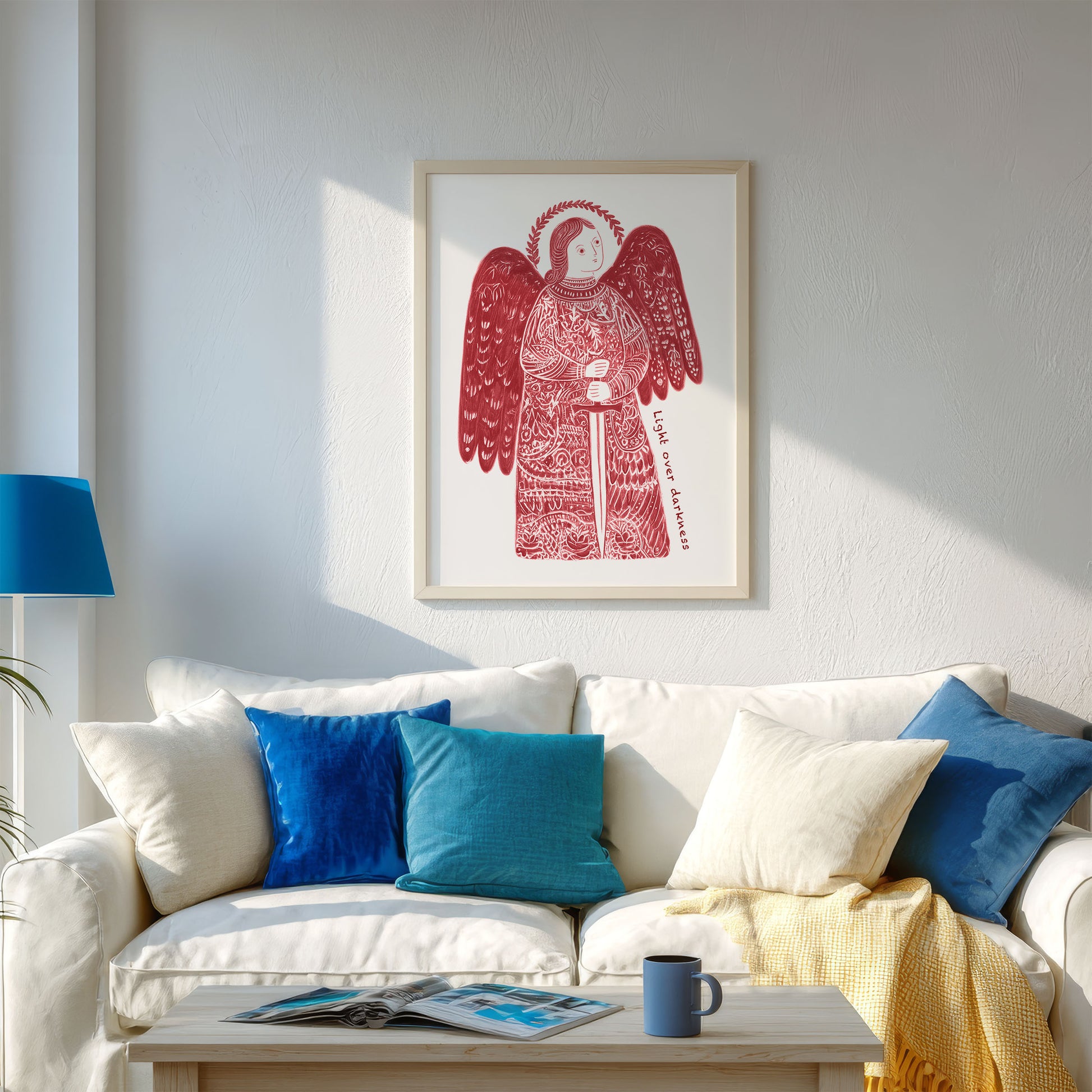St Michael the Archangel Art Print - Red interior mockup 04 - p_13_am_0005_Layer 2