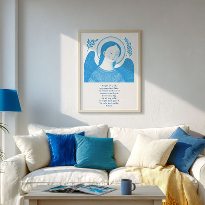 Guardian Angel for Boys Art Print - Deep Blue interior mockup 02 - p_13_boy_0001_Layer 6
