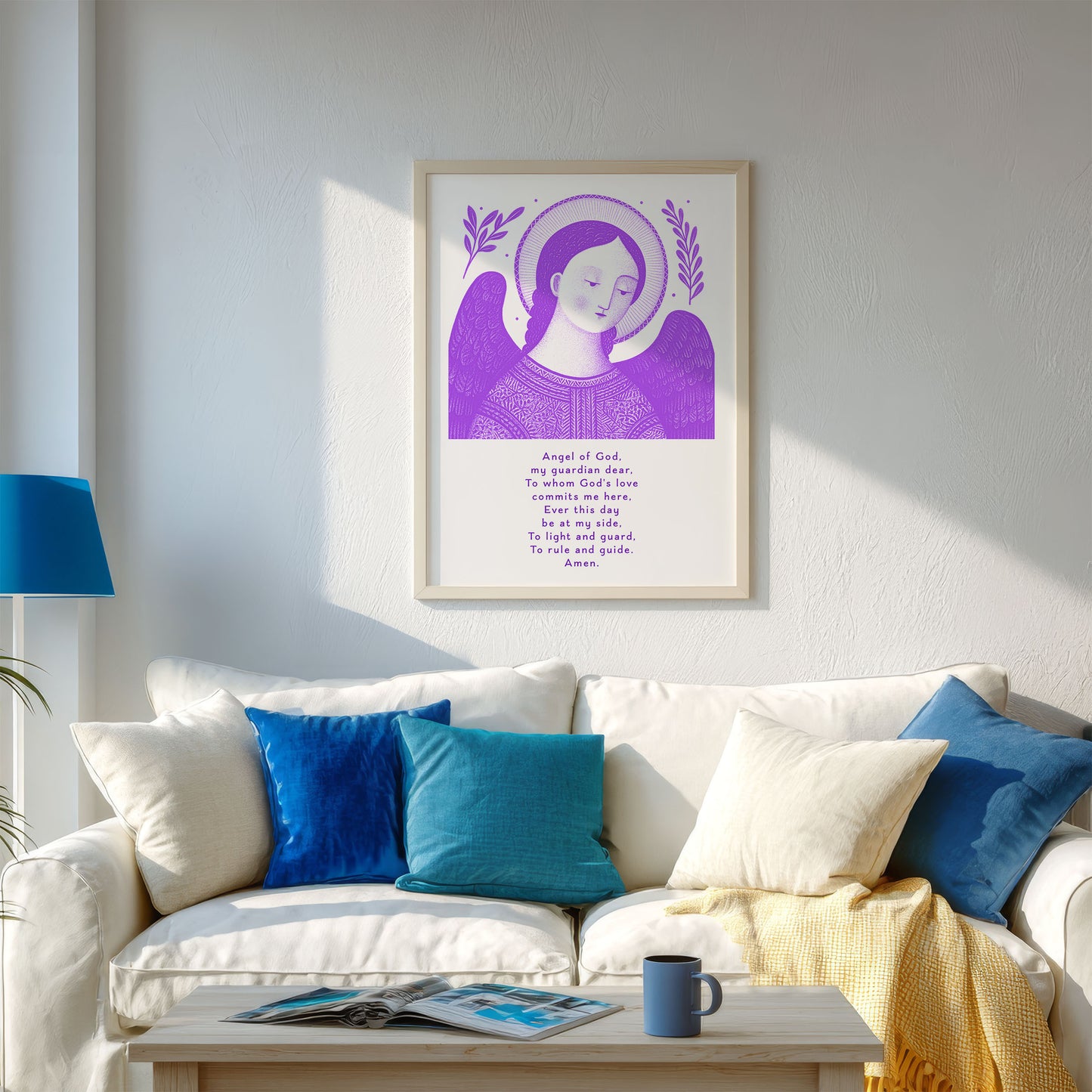Guardian Angel for Boys Art Print - Purple interior mockup 03 - p_13_boy_0004_Layer 3
