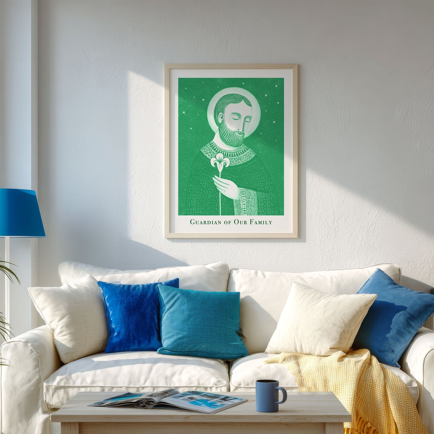 St Joseph Art Print - Green interior mockup 03 - p_13_jos_0000_Layer 7