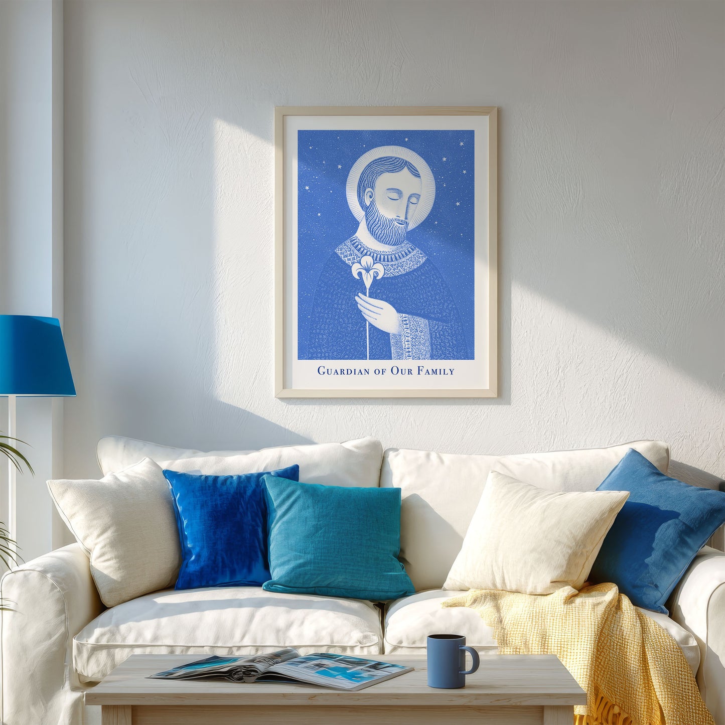 St Joseph Art Print - Blue interior mockup 02 - p_13_jos_0002_Layer 5