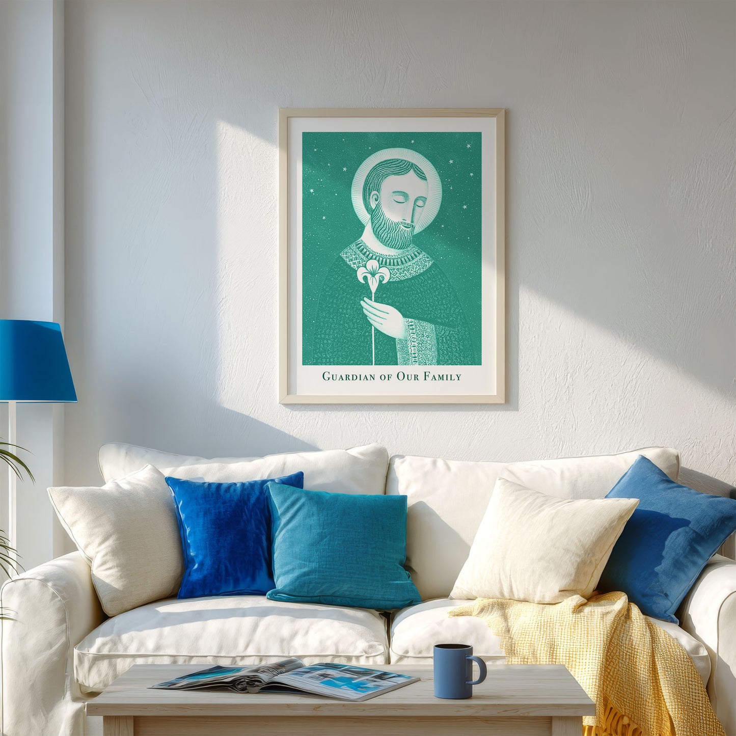 St Joseph Art Print - Teal interior mockup 03 - p_13_jos_0005_Layer 2