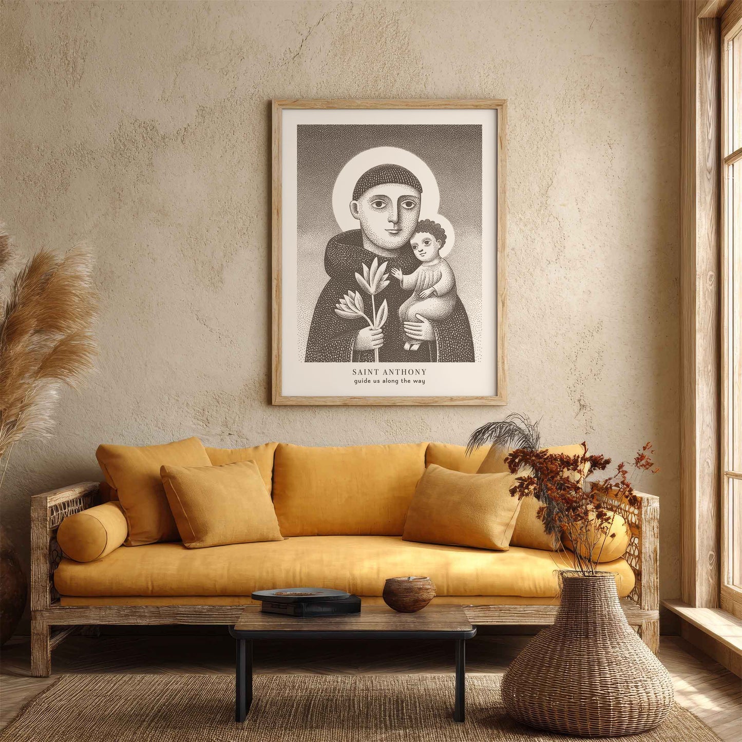 St Anthony Art Print - Brown interior mockup 01 - p_14_autumn_couch_0004_Layer 5