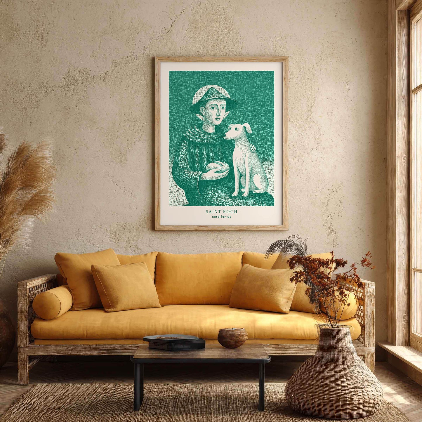 St Roch Art Print - Teal interior mockup 01 - p_14_autumn_couch_0005_Layer 6