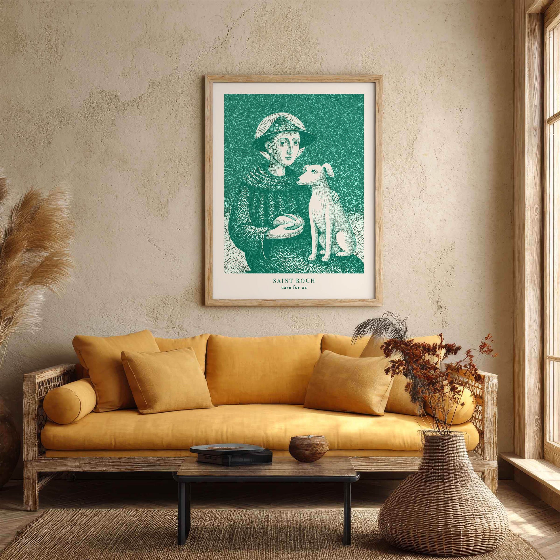 St Roch Art Print - Teal interior mockup 01 - p_14_autumn_couch_0005_Layer 6