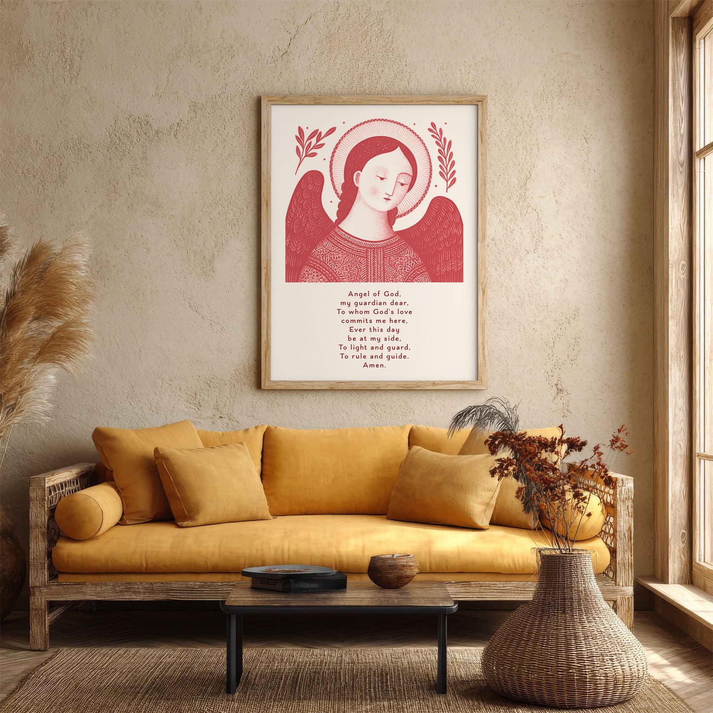 Guardian Angel for Boys Art Print - Red interior mockup 05 - p_14_boy_0003_Layer 2