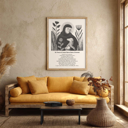 St Francis with Dog Art Print - Black interior mockup 03 - p_14_franc_dog_0000_Layer 5