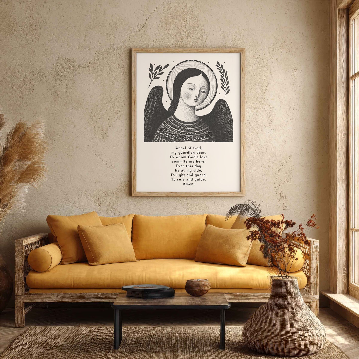 Guardian Angel for Girls Art Print - Black interior mockup 02 - p_14_girl_0000_Layer 5