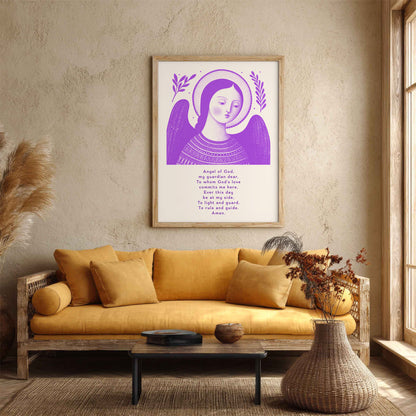Guardian Angel for Girls Art Print - Purple interior mockup 04 - p_14_girl_0002_Layer 3