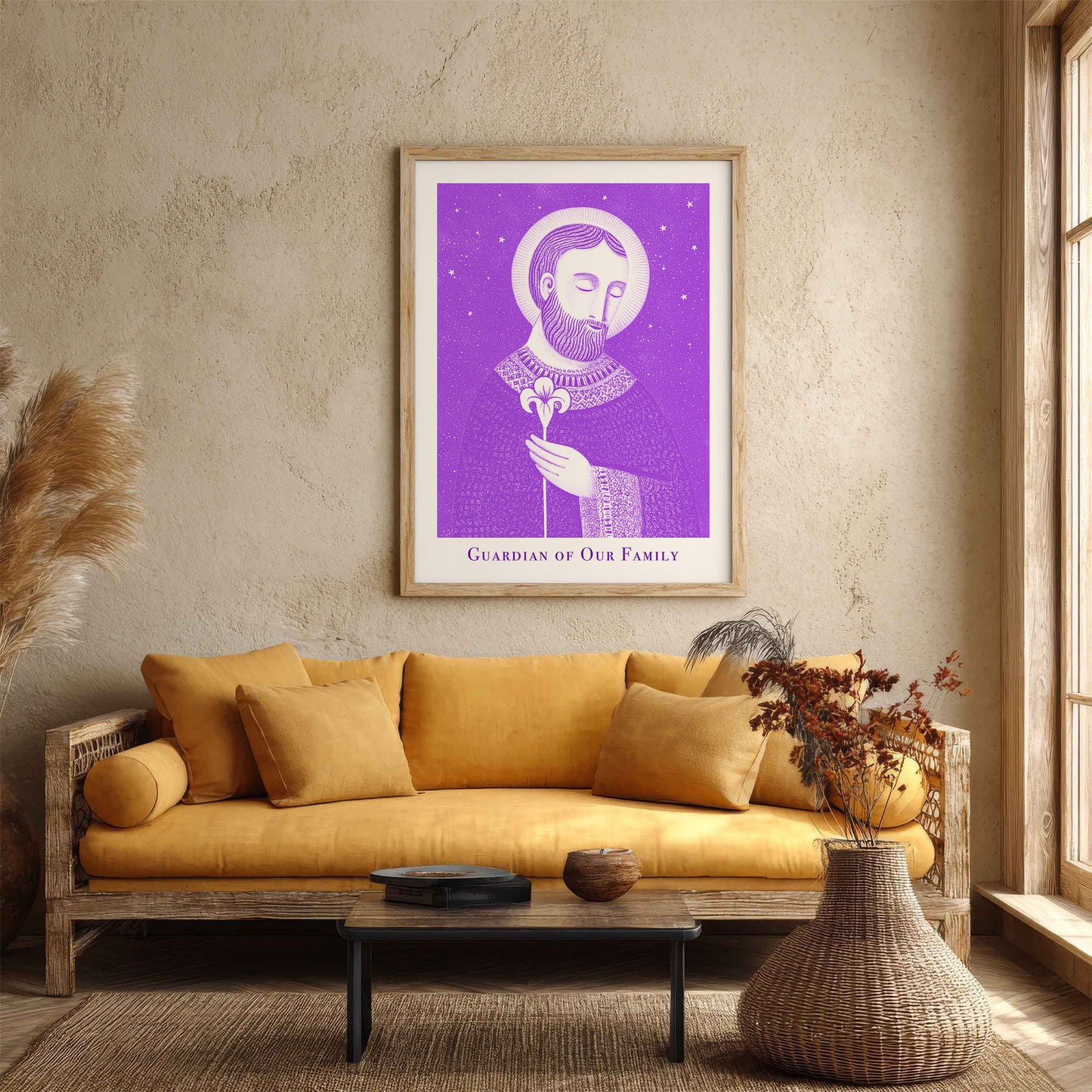 St Joseph Art Print - Purple interior mockup 04 - p_14_jos_0001_Layer 4