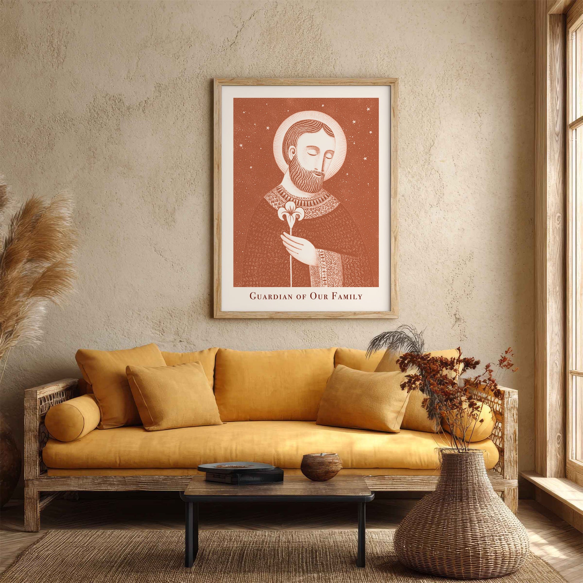 St Joseph Art Print - Terracotta interior mockup 04 - p_14_jos_0004_Layer 1