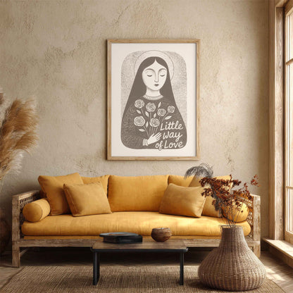 St Therese of Lisieux Art Print - Brown interior mockup 02 - p_14_ter_0001_Layer 4