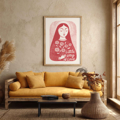 St Therese of Lisieux Art Print - Red interior mockup 05 - p_14_ter_0002_Layer 3
