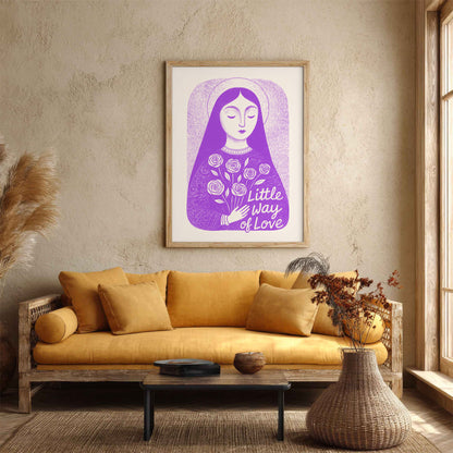 St Therese of Lisieux Art Print - Purple interior mockup 04 - p_14_ter_0003_Layer 2