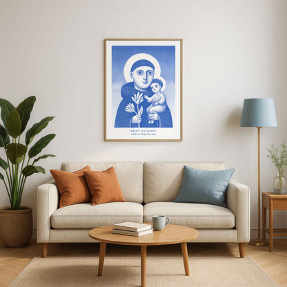 St Anthony Art Print - Blue interior mockup 01 - p_15__blue_lamp_0005_Layer 6
