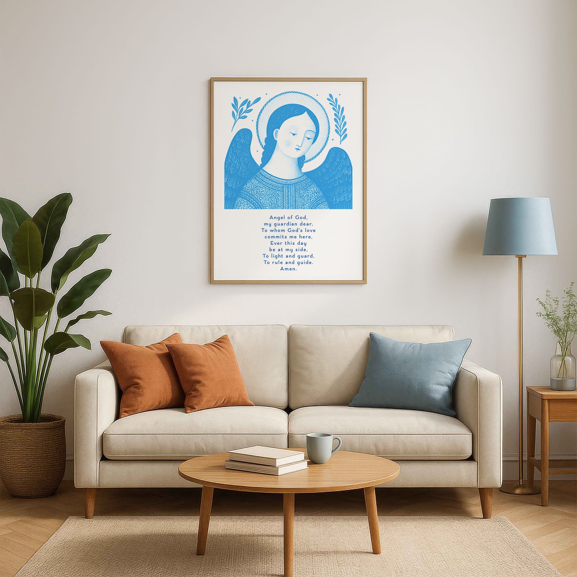 Guardian Angel for Boys Art Print - Deep Blue interior mockup 03 - p_15_boy_0000_Layer 3