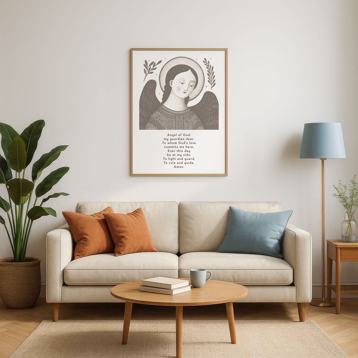 Guardian Angel for Boys Art Print - Brown interior mockup 03 - p_15_boy_0001_Layer 2