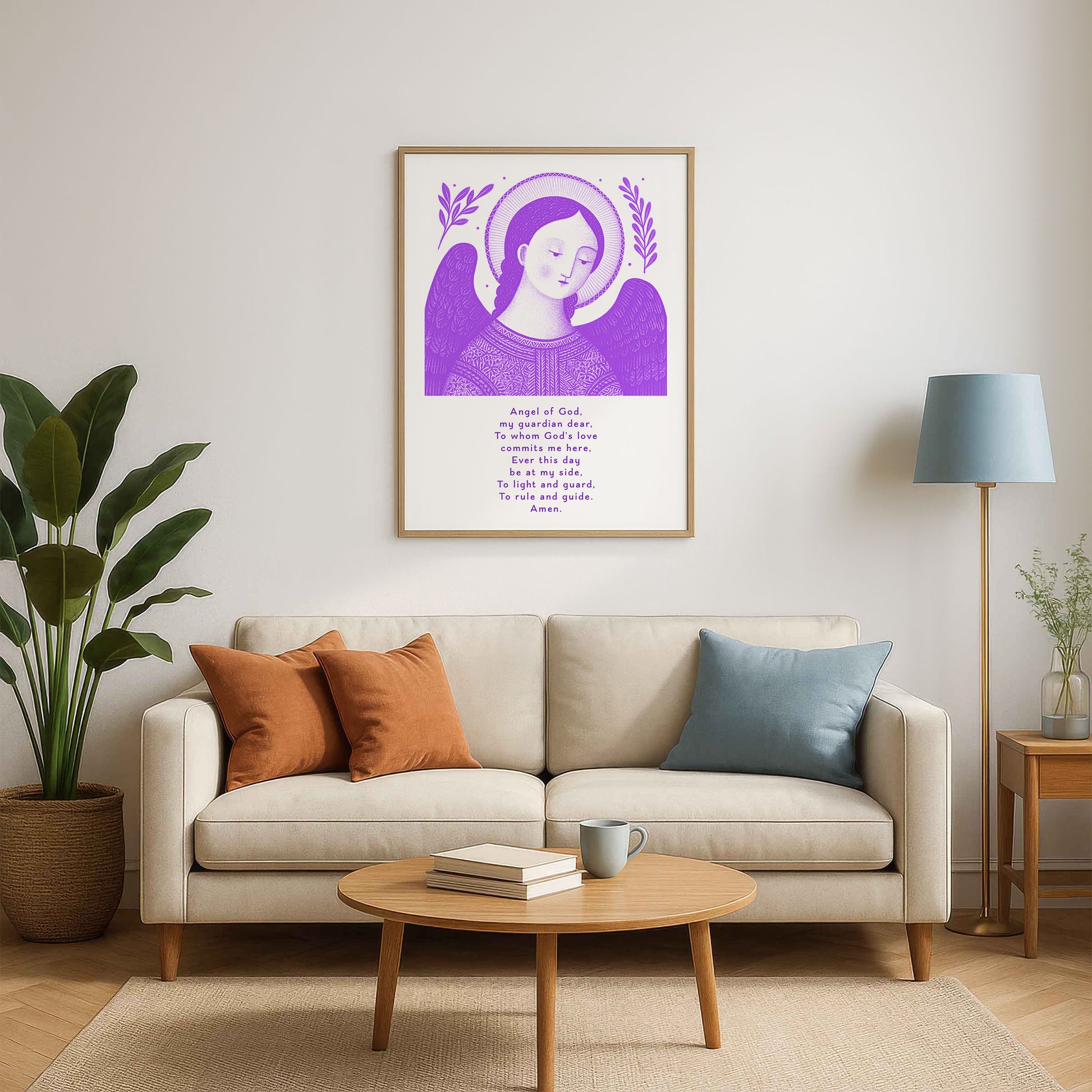 Guardian Angel for Boys Art Print - Purple interior mockup 05 - p_15_boy_0002_Layer 1