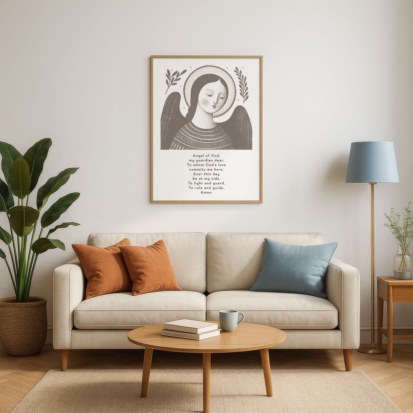 Guardian Angel for Girls Art Print - Brown interior mockup 03 - p_15_girl_0001_Layer 2