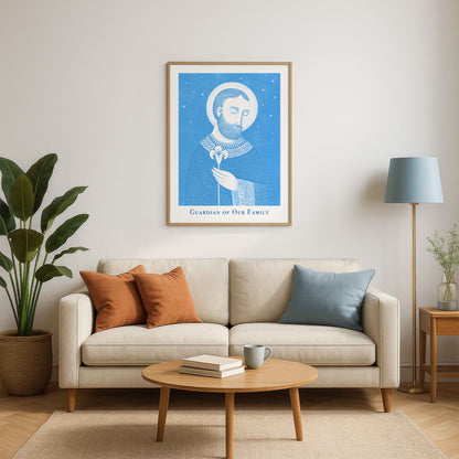 St Joseph Art Print - Deep Blue interior mockup 03 - p_15_jos_0001_Layer 2