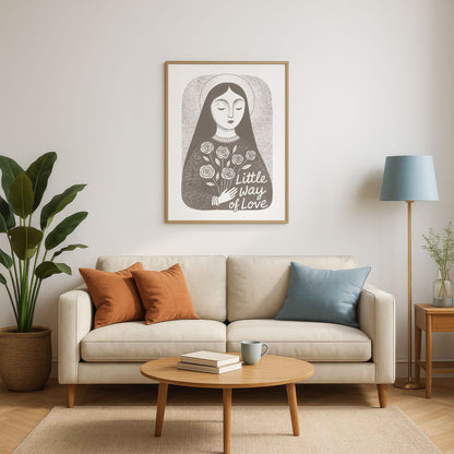 St Therese of Lisieux Art Print - Brown interior mockup 03 - p_15_ter_0000_Layer 3