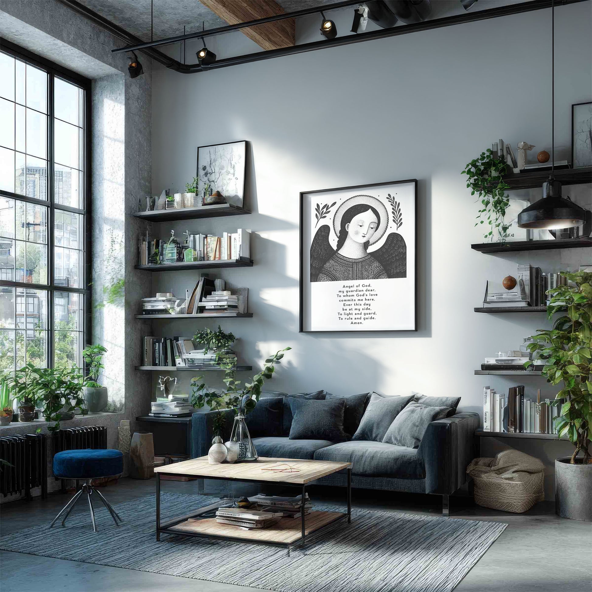 Guardian Angel for Boys Art Print - Black interior mockup 03 - p_16_boy_0000_Layer 5
