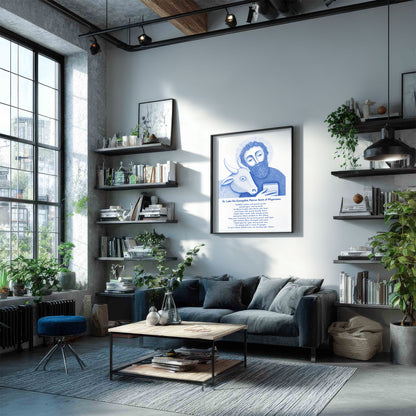 St Luke Art Print - Blue interior mockup 02 - p_16_loft_0003_Layer 4
