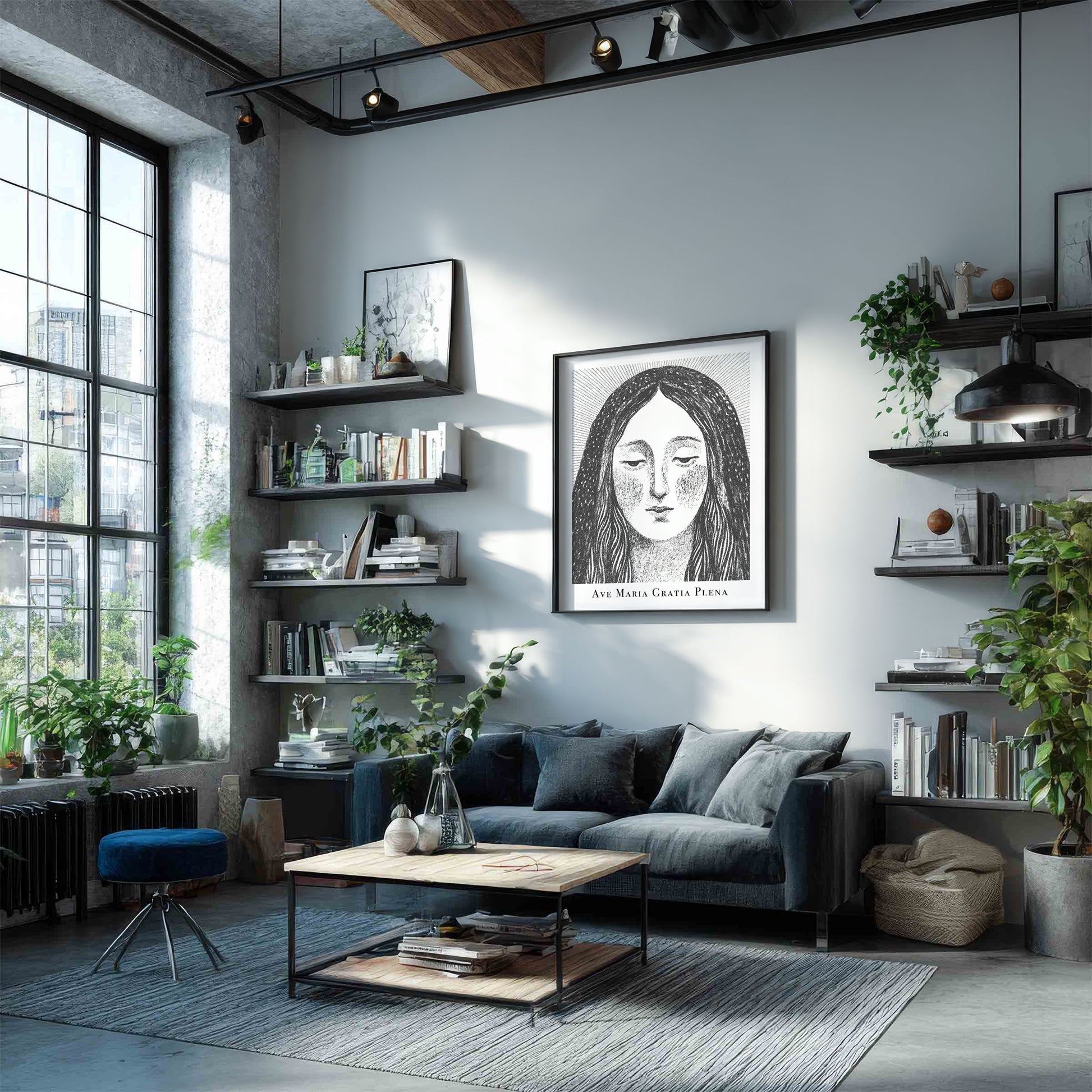 Virgin Mary Art Print - Black interior mockup 03 - p_16_maria_0000_Layer 6