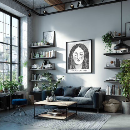 Virgin Mary Art Print - Black interior mockup 03 - p_16_maria_0000_Layer 6