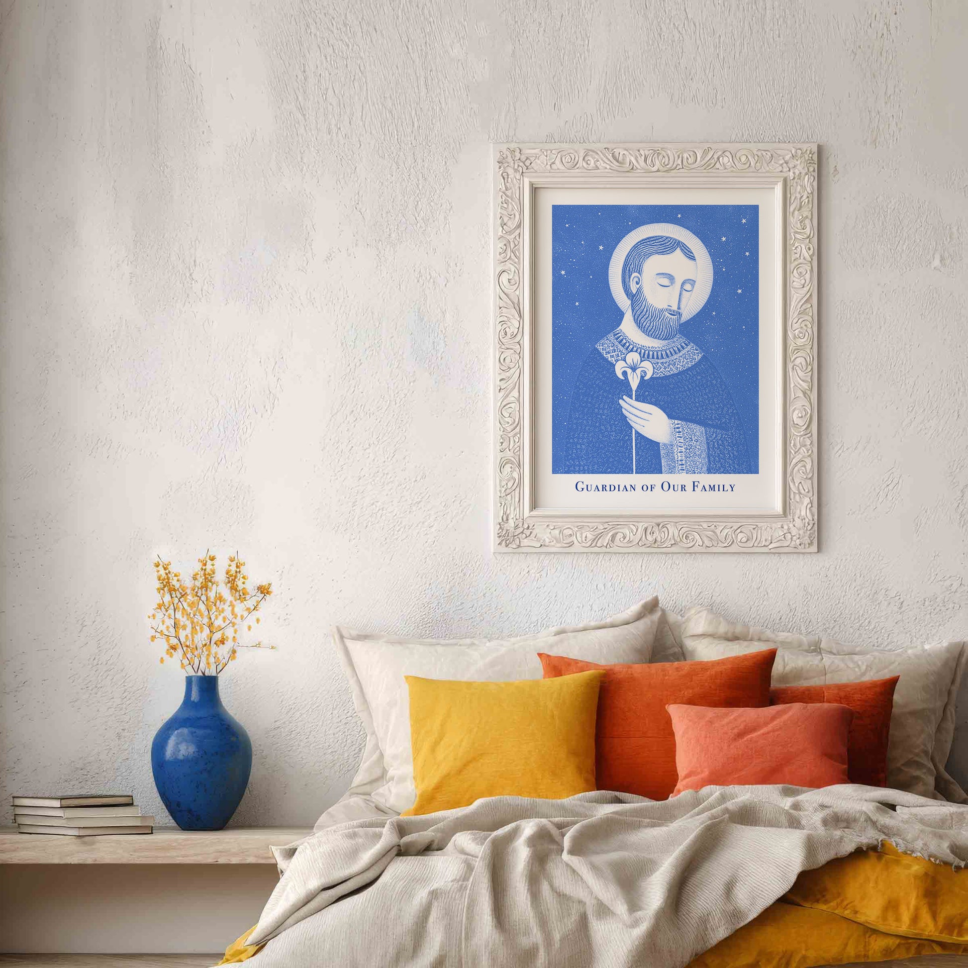 St Joseph Art Print - Blue interior mockup 04 - p_17_jos_0001_Layer 6