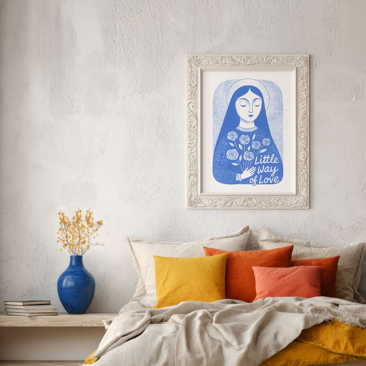 St Therese of Lisieux Art Print - Blue interior mockup 04 - p_17_ter_0000_Layer 1